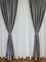 Set perdea nesifonabila din in cristal cu draperie simpla gri 100% blackout, model Silvia - CASABLANCA Set perdea nesifonabila din in cristal cu draperie simpla gri 100% blackout, model Silvia CASABLANCA 385.00 CASABLANCA CASABLANCA