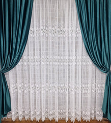 Set perdea broderie sparta si draperie catifea turcoaz, model Eva - CASABLANCA Set perdea broderie sparta si draperie catifea turcoaz, model Eva Casa Blanca Curtains & Drapes 735.00 CASABLANCA CASABLANCA