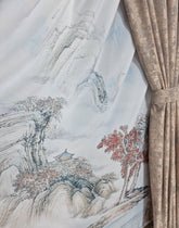 Set perdea din matase si draperie decorativa bej, model peisaj - CASABLANCA Set perdea din matase si draperie decorativa bej, model peisaj Casa Blanca Curtains & Drapes 460.00 CASABLANCA CASABLANCA