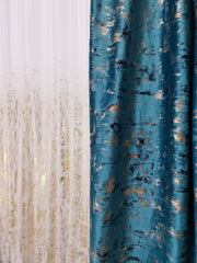 Set complet perdea si draperie, colectia Golden, varianta turcoaz - CASABLANCA Set complet perdea si draperie, colectia Golden, varianta turcoaz CASABLANCA 740.00 CASABLANCA CASABLANCA