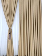 Set Geta: perdea alba simpla voal si draperie capucino blackout