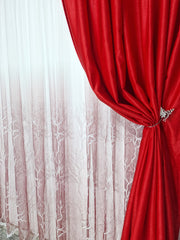 Perdea din tul in degrade de rosu, model Petru