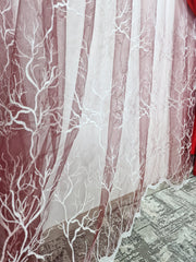 Perdea din tul in degrade de rosu, model Petru