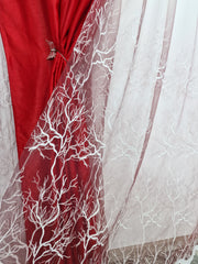 Perdea din tul in degrade de rosu, model Petru