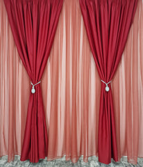 Draperie simpla rosie blackout 90%