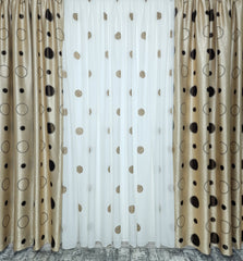 Draperie model buline blackout 80% crem cu maro