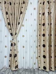 Draperie model buline blackout 80% crem cu maro