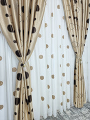 Draperie model buline blackout 80% crem cu maro