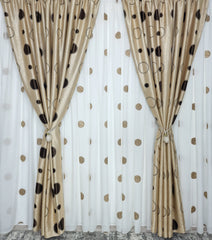 Draperie model buline blackout 80% crem cu maro