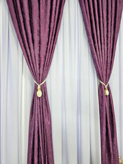 Set Didi: Perdea Matase Mov Lila si Draperie Mov Tip Vopsea Decorativa – Ideal pentru Living si Dormitor in Nuanțe Gri, Crem si Mov