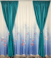 Perdea Maia din matase pictata cu flori