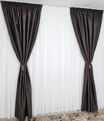 Colectia Hotel Draperie Maro Trabuc: Set Recomandat pentru Camere in Nuante de Maro, Bej, Crem si Alb - Confectionat pe Comanda