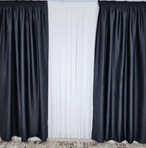 Set ideal pentru livinguri si dormitoare moderne in nuante de alb, gri sau negru-Colectia Hotel – Perdea Voal Alb si Draperie Neagra Blackout – confectionat pe comanda