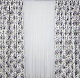 Draperie Sefora Blackout Alb cu Model Floral Mov