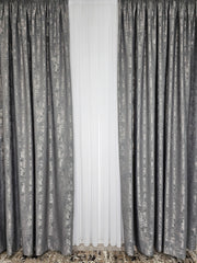 Draperie Venti gri inchis texturată cu aspect de vopsea decorativă