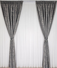 Draperie Venti gri inchis texturată cu aspect de vopsea decorativă