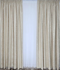 Draperie Venti crem texturată cu aspect de vopsea decorativă