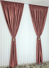 Colectia Soft roz:Set Ideal pentru Livinguri si Dormitoare in Nuante de Roz, Alb, Crem, Gri sau Bej - Perdea Voal Alb si Draperie Uni Roz - Confectionat pe Comanda
