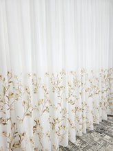 Perdea Viola matase moale cu flori capucino