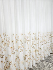 Perdea Viola matase moale cu flori capucino