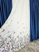 Perdea alba cu bordo, model Pasari