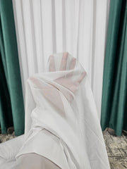 Perdea triplu voal, material plin ca textura, nesifonabila, alb simplu