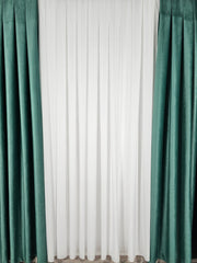 Perdea triplu voal, material plin ca textura, nesifonabila, alb simplu