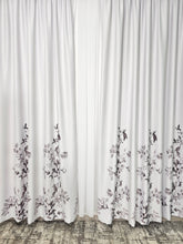 Draperie blackout 80% cu flori gri model Gradina de Culori