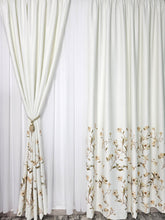 Draperie blackout 80% cu flori crem model Gradina de Culori