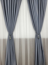 Perdea Bicolor gri cu alb din material tip borangic