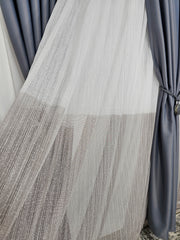 Perdea Bicolor gri cu alb din material tip borangic