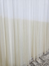 Perdea Bicolor crem cu alb din material tip borangic