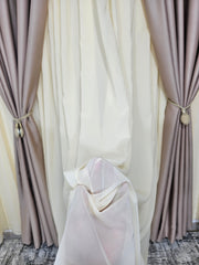 Perdea Premium Jorjet Crem Piersica, material plin ca textura, nesifonabila