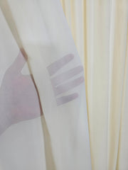 Perdea Premium Jorjet Crem Piersica, material plin ca textura, nesifonabila