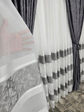 Perdea Tenzo Confectionata Din In Cristal Cu Benzi Gri