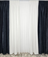 Draperie catifea în doua culori alb cu negru blackout 90%