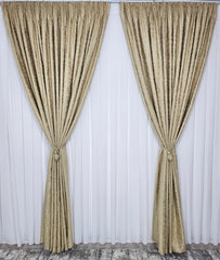 Set Chery: Perdea Voal Premium si Draperie Crem-Auriu –