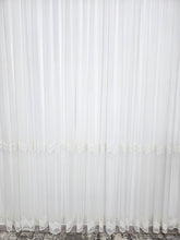 Perdea Bilbao Borangic Crem cu 2 Randuri de Broderie