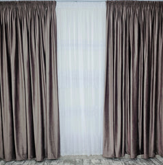 Draperie catifea cu reflexii gri-maro-violet blackout 90%