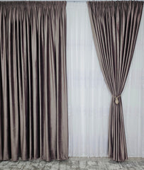 Draperie catifea cu reflexii gri-maro-violet blackout 90%