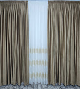 Draperie catifea crem închis Blackout 90%