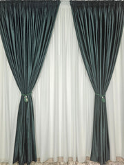 Perdea Francesca verde tip in din material plin ca textura