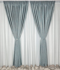 Draperie Lucy Turcoaz Tip Vopsea Decorativa - Recomandata pentru Camere in Nuante de Alb, Gri, Crem si Turcoaz - Confectionata pe Comanda