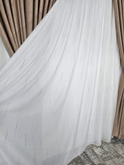 Perdea Betty crem cu maro din material plin ca textura tip in