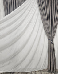 Perdea Leti din in cristal cu dungi gri