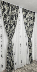 Draperie Jaguar blackout gri cu negru