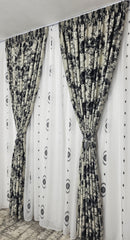 Draperie Jaguar blackout gri cu negru