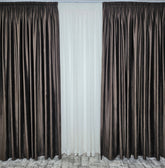 Draperie din catifea maro inchis blackout 90%