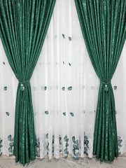 Draperie Los Angeles nisip verde smarald, semiopaca, tip vopsea decorativa