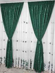 Perdea Costa Rica din material plin ca textura, tip in cu frunze verzi